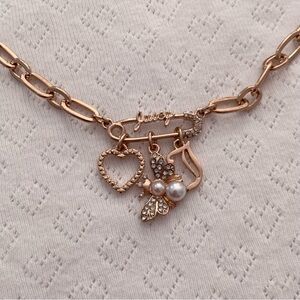 Juicy couture gold charm necklace